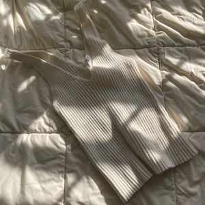 White Basic Tank Ribbed